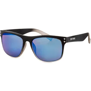 Gin Tonic Eckige Herren Sonnenbrille/Leichte Sonnenbrille mit verspiegelten Gläsern im sportlichen Design (Schwarz-Grau, Blau) F2502988