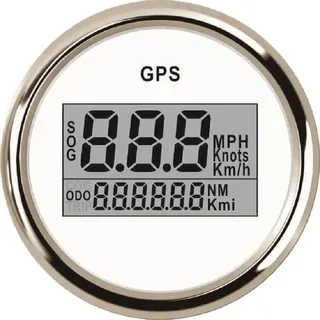 ELING Universal 5,1 cm runder GPS-Tacho-Kit, digitaler Kilometerzähler für Segelboot, Yacht, Schiff, Club, Auto, Golfwagen, 12 V, 24 V