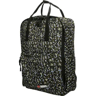 Christian Wippermann hochwetiger großer Herren Damen Rucksack City Bag Cityrucksack Tasche Schwarz-Blumen - Schwarz