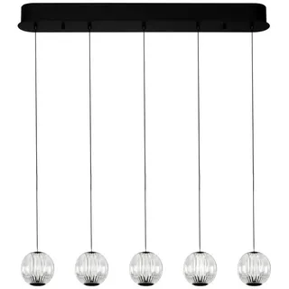 Dieter Knoll Led-Hängeleuchte , Klar , Metall, Kunststoff , Dekodiamanten , 25 mm , länglich , F , 11x150x84 cm , RoHS, Ce , höhenverstellbar , Lampen & Leuchten, Leuchtenserien