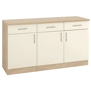 WIHO KÜCHEN Unterschrank Kiel 150 x 50 x 85 cm Beige