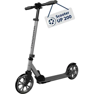 Hudora Scooter Up 200 - Geräuscharmer Aluminium-Roller für bis zu 100kg - Höhenverstellbarer & zusammenklappbarer Tretroller - Ruckelfreier Kick-Scooter für Kinder / Jugendliche & Erwachsene
