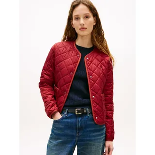 Steppjacke TOMMY HILFIGER "LW PADDED REG QUILTED JACKET", Damen, Gr. S (36/38), liberty rot, Steppware, Obermaterial: 100% Nylon, unifarben, regular fit hüftlang, Rundhals, Jacken Steppjacke, in leicht verkürzter Länge, Regular Fit