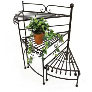 DanDiBo Ambiente Blumentreppe mit 3 Ablagen 64 x 56 x 64 cm Braun