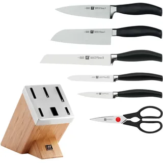 Zwilling Messerblock »***** FIVE STAR« 7 Stk. Selbstschärfender Messerblock, inkl. 5 Messer + Schere, Bambus