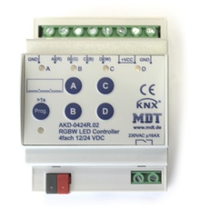 Bild LED Controller AKD 4-fach, 4/8A, 12/24V CV LED, 4TE REG, Schaltaktor mit Dimmer (AKD-0424R.02)