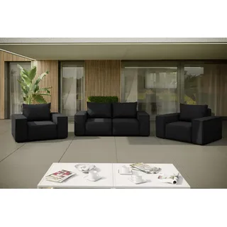 Gartenmöbel-Set GARDENT 2-1-1 wetterfester Stoff NXL Schwarz - Schwarz