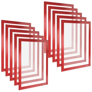 POPPSTAR Magnetrahmen A4 selbstklebend mit Magnetverschluss, rot, 5 Stück