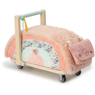 Lilliputiens - Lauflernwagen aus Holz und Stoff Stella das REH - Fördert Fantasie und Gleichgewicht der Kleinkinder - Mit multidirektionalen Rädern und Abnehmbarer Tasche - Ab 12 Monaten - 83466