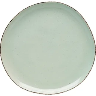 Speiseteller VAN WELL "Urban, flacher Teller 27 cm, 6 Stück", grün, H:2,4cm Ø:27cm, Steinzeug, Speiseteller, Speiseteller, Teller Set, spülmaschinen- und mikrowellengeeignet