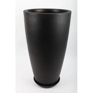 point-garden Blumentopf, Pflanzkübel, Pflanzgefäß mit Untersetzer, schwarz, 90cm