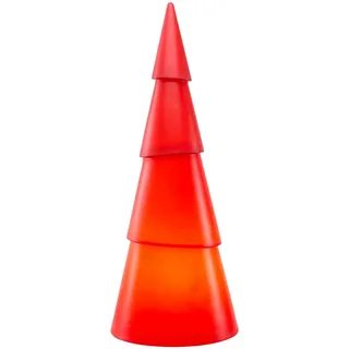8 seasons design Shining Tree 3D LED Weihnachtsbaum rund (75 cm, rot) E27 Fassung inkl. Leuchtmittel in warmweiß, beleuchteter Tannenbaum, Weihnachtsdeko, Winterdeko, für außen + innen