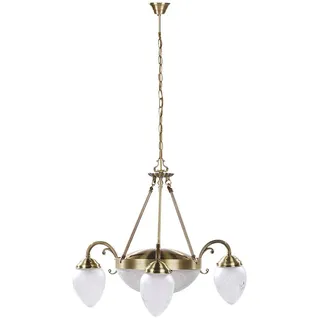 Rabalux 8633 Kronleuchter 5 Spots Annabella, E27-E14, bronze-silber-weiß, rund, Klassisch, ø700mm - Bronze