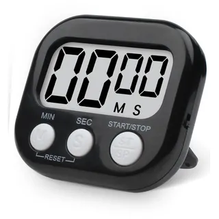 Pitasha Digitaler Küchentimer, Eieruhren Küchenwecker Kurzzeitwecker Magnetic mit Alarm, Stoppuhr/Countdown Uhr für Küche, Studium, Training (Schwarz-Weiß)