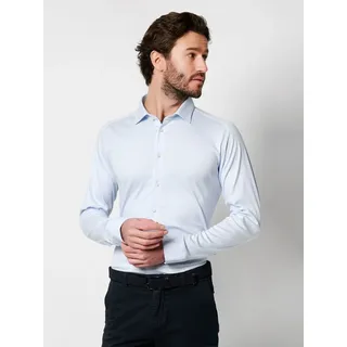 Langarmhemd DESOTO "Jerseyhemd Casual Kent langarm", Herren, Gr. 3XL, N-Gr, blau (solid blau), Jersey, Obermaterial: 100% Baumwolle, slim fit, Manschette, Hemden Langarmhemd, Flexibler Stretch