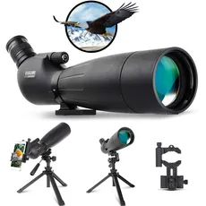 ESSLNB Spektiv 20-60X80 BAK4 FMC Wasserdicht mit Handy Adapter Auszielbarem Stativ und Tasche für Sportschützen Vogelbeobachtung und Jagd
