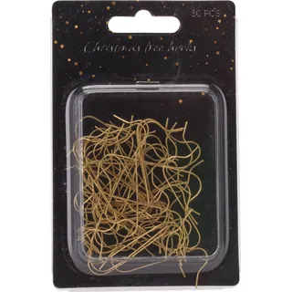 50 Haken Für Weihnachtsbaum Metall Farbe Gold 3CM