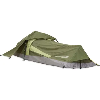 Lumaland Where Tomorrow Solo-Zelt Pop Up Wurfzelt 1-Personen-Zelt - Rechteck - 220x80x50 cm - Camping Festival - Ultraleicht, kleines Packmaß, wasserdicht, robust - Grün