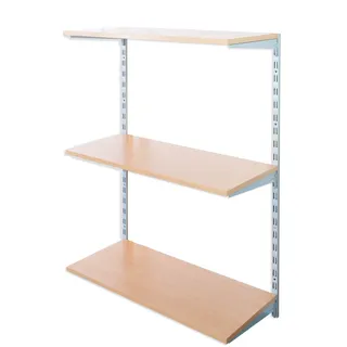 Biedrax Wandregal - Grundregal 25 x 40 x 100 cm, Farbe silber - 3 Fachboden Buche