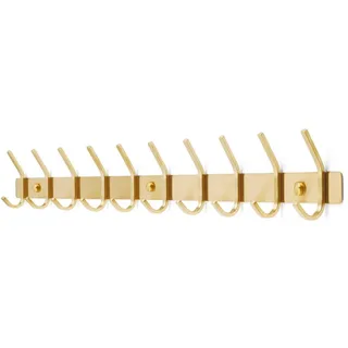 TOJ Living Wandgarderobe - 78CM - 20 Haken - Kleiderhaken - Garderobenhaken - Kleiderhaken wand - Garderobe - Wand garderobe - Garderobenstange wandmontage - Wandhaken garderobe - Edelstahl - Gold