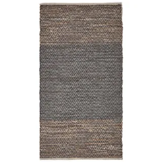 Homescapes Lederteppich 120 x 180 cm Grau/Braun