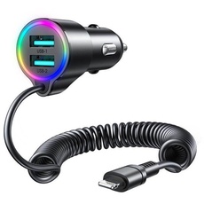 Joyroom Car charger JR-CL25 2x USB + Lightning cable (black)