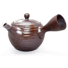 Japanische Tokoname Keramik Teekanne dunkel Braun 270 ml