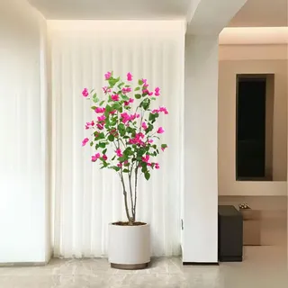 Zstar 150cm Künstlicher Bougainvillea-Baum, Groß Gefälschte Bougainvillea-Bäume mit Blüten und Blättern für Drinnen Draußen, Groß Realistische Kunstpflanzen im Topf Dekor für Wohnzimmer Büro,Rosenrot