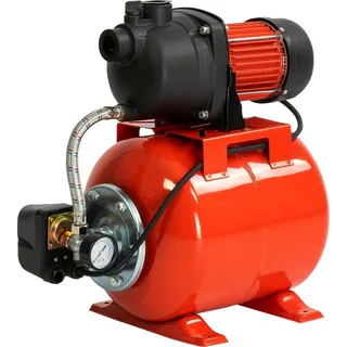 Grafner Hauswasserwerk 800 Watt (max. 5 bar, 20 Liter Kessel, Fördermenge 3500 Liter / Stunde, Start/Stop Automatik, Druckschalter, Manometer, Trockenlaufschutz) Hauswasserautomat Gartenpumpe