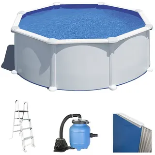 Gre Atlantis Rund Ø350 x 120cm - Aufstellpool aus Stahl - Aqualoon Filter