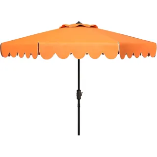 SAFAVIEH Küsten Sonnenschirm für die Terrasse, Orange, 256 X 256 X 251