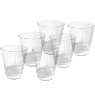 Provance 6 Stück Schnapsglas Shot Kurzer Shotgläser Tequila 2cl 4cl 20ml 40ml Vodkagläser Glas Standfest Verstärkter Boden Spülmaschinenfest Partygläser Getränkegläser