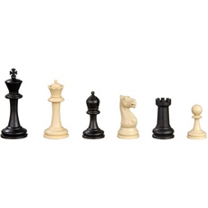 Bild von 2015 - Schachfiguren Nerva, Königshöhe 95 mm, Kunststoff, schwarz creme, im Polybeutel