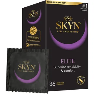 SKYN Elite SKYNFEEL Kondome für Herren | Standardgröße, ultradünn und weich, gerade und glatte Form, Durchmesser 53 mm, 36 Stück