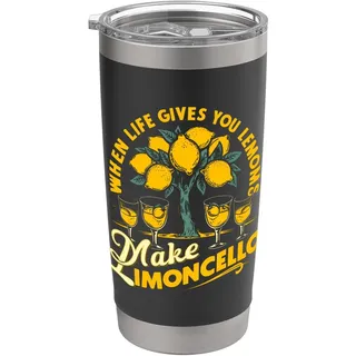 Wenn das Leben dir Zitronen gibt, mach Limoncello Retro Vintage Doppelwandiger Edelstahl-Thermobecher
