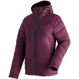 Outdoorjacke MAIER SPORTS "Loket W", Damen, Gr. 46, rot (bordeaux), 100% Polyamid, Rundhals, Jacken Outdoorjacke, Damen Wanderjacke, atmungsaktive Jacke mit Kapuze