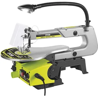 RYOBI 125 W Dekupiersäge RSW1240G, 127 mm Sägeblatt, 405 mm Schnittkapazität, neigbarer Tisch, Staubabsaugung, Arbeitslicht
