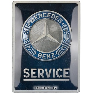 Nostalgic-Art Blechschild 30 x 40 cm - Mercedes-Benz - Service Emblem Blue