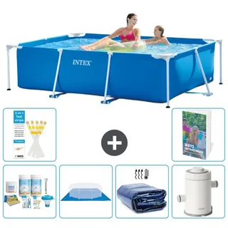 Rechteckiger Frame Pool - 220x150x60 cm - 7-teilig S115 - Blau