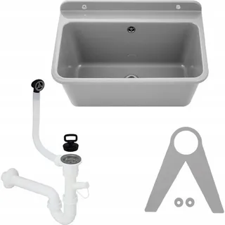 QLS Ausgussbecken Waschbecken 61 x 41 x 23 cm Farbe Grau