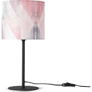 Wandleuchte Stofflampenschirm Tischlampe Nachttischlampe E14 Vintage Retro Rund - Schwarz