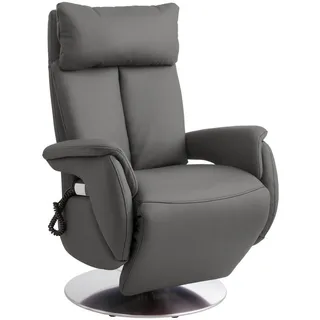 Cantus Relaxsessel , Grau , Metall , Echtleder , Nappaleder, Longlife-Leder , 78x110x81 cm , Goldenes M , Relaxfunktion, Herz-Waage-Funktion , Wohnzimmer, Sessel, Ledersessel