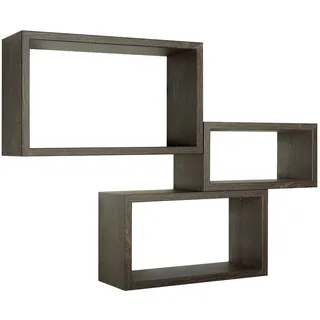 RECHTECKIGER 3ER SET WANDREGAL FARBE EICHE DUNKEL MOD. TRITTICO