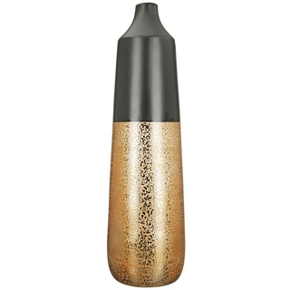 GILDE Deko große Vase Keramikvase XL - Keramik Dekoration Herbst Winter Weihnachten goldene Weihnachtsdeko - Farbe: Gold Schwarz Höhe 49 cm