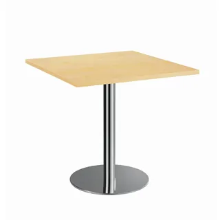 Venda Konferenztisch , Ahornfarben, Chromfarben , Metall, Holzwerkstoff , quadratisch , Säule , 80x75.5x80 cm , Fsc, DIN EN ISO 14001, DIN EN ISO 9001 , Büromöbel, Schreibtische, Besprechungstische