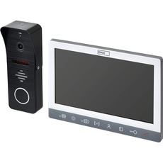 EMOS H3010 Türsprechanlage/Video-Türklingel, wasserdichte Full-HD Kamera mit Nachtsicht, Monitor mit 7'' LCD-Farbdisplay, Snapshot, Aufnahme, Intercom, Weiss