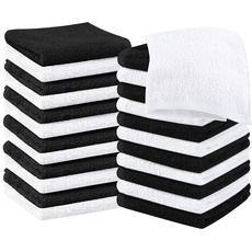 Utopia Towels Baumwoll-Waschlappen-Set – 100% ringgesponnene Baumwolle, hochwertige Flanell-Waschlappen für das Gesicht, sehr saugfähige und weiche Handtücher, 24 Stück, Weiß