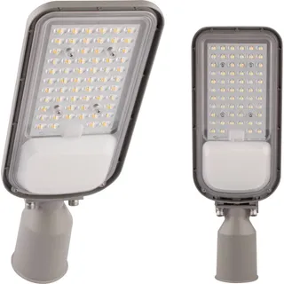 LUMILED LED Straßenlaterne 50W 7000 Lm Straßenlampe 4000K Neuralweiß Straßenleuchte Außenleuchte IP65 Wasserdicht Mastleuchte Wegeleuchten Parkplatz Beleuchtung Hofbeleuchtung Wandleuchte - Grau