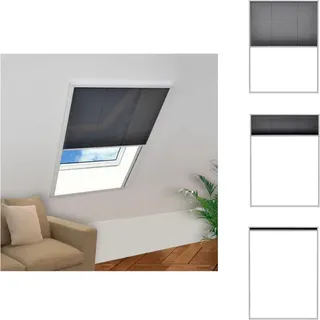 vidaXL Insektenschutz-Plissee für Fenster Aluminium 60 x 80 cm -  Fliegengitter - Schwarz