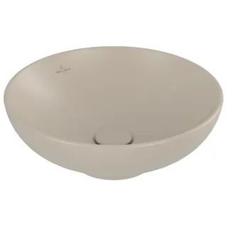 Villeroy & Boch Loop & Friends Aufsatzwaschbecken, 420x420x120mm, mit Überlauf, ohne Hahnloch, 4A4600AM, Farbe: Almond, CeramicPlus